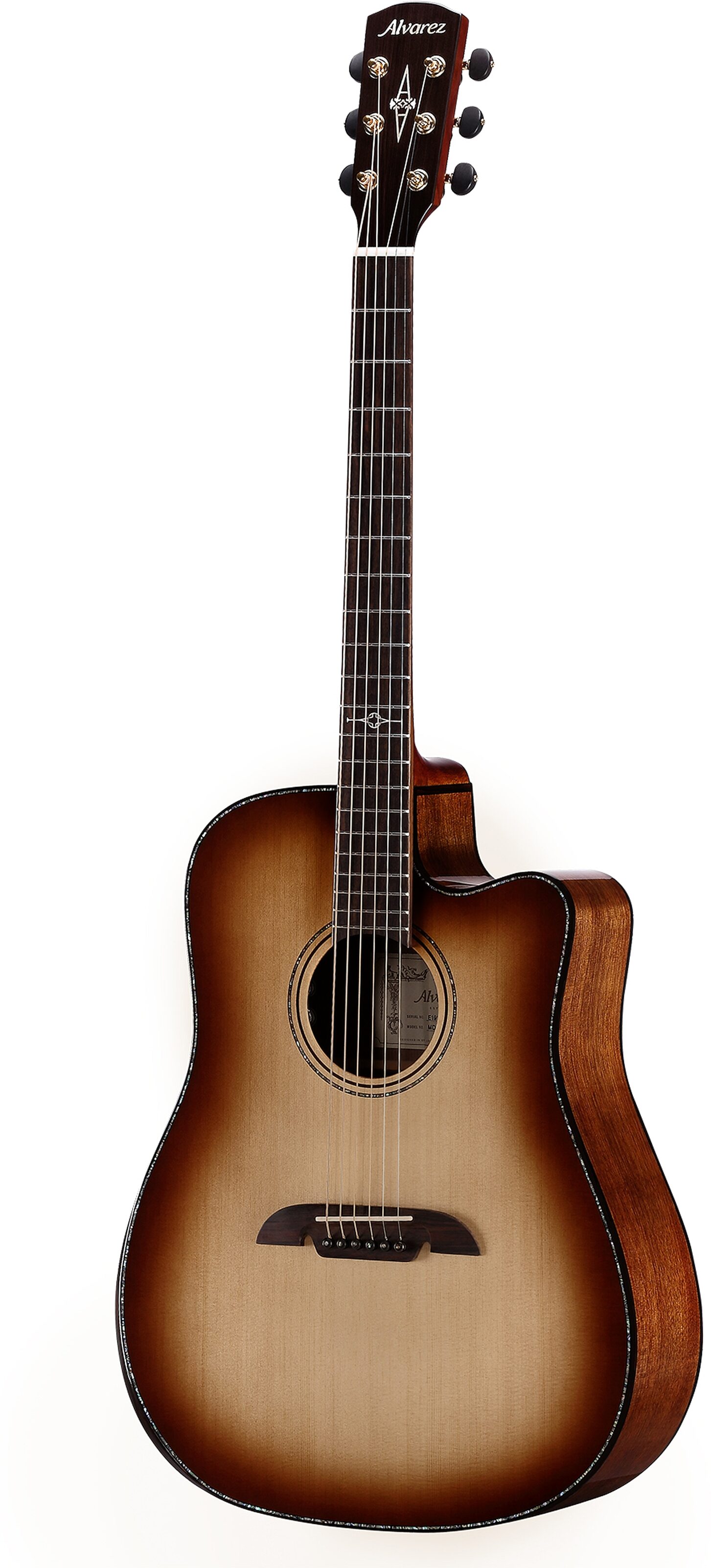 Alvarez MDA70WCEAR Masterworks Elite Dreadnought Acoustic-Electric Guitar, Action Position Back
