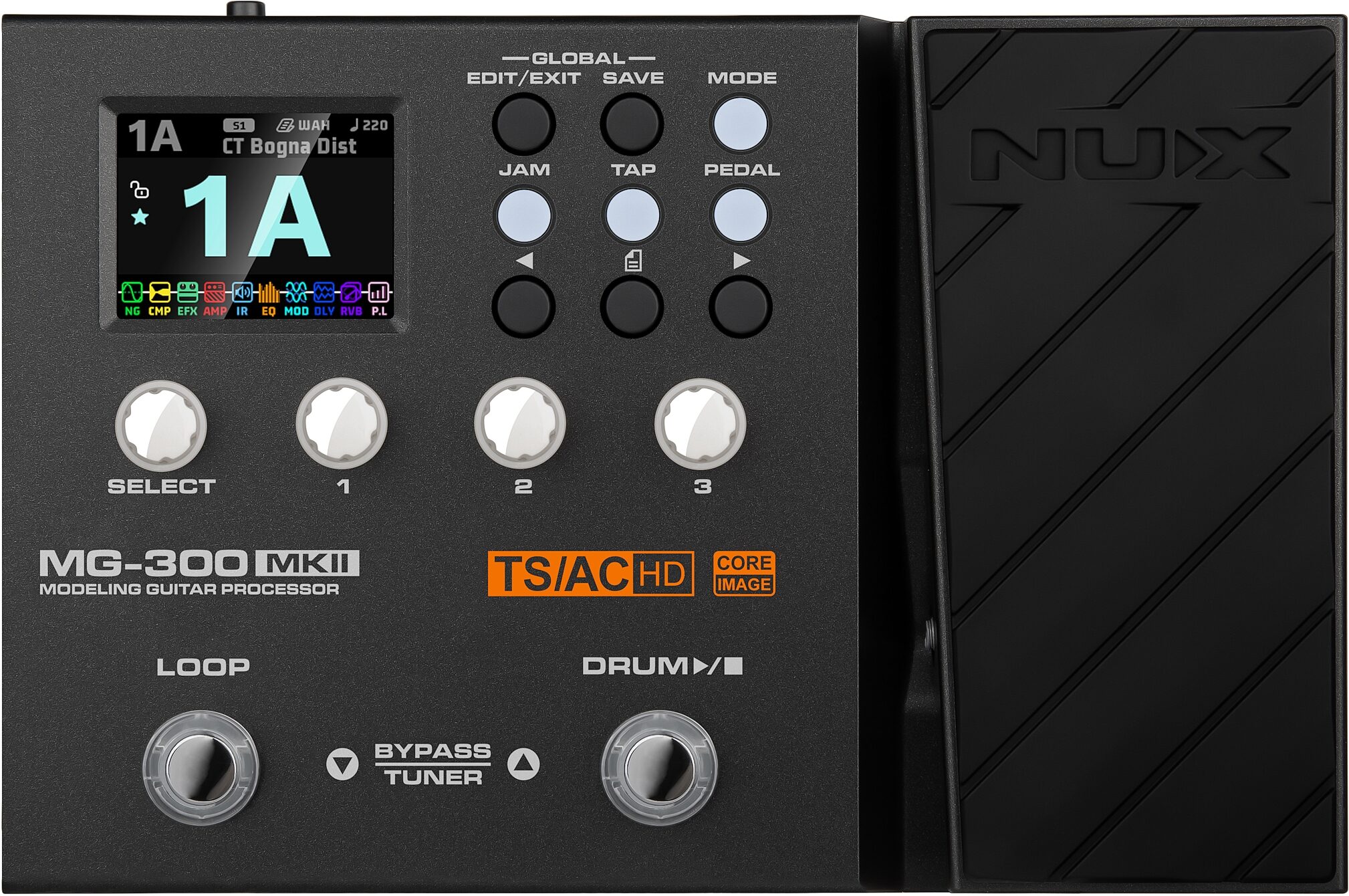 NUX MG-300 MKII Multi-Effects Processor, New, Action Position Back