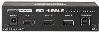 Terratec MIDI Hubble 2x2 MIDI Interface and USB Hub, Back
