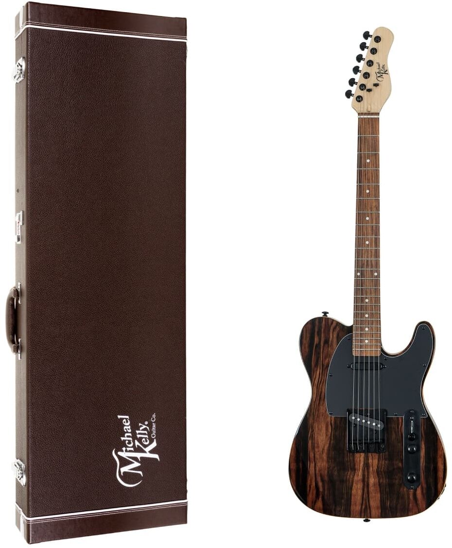 Michael Kelly Custom Collection '50s Electric Guitar, Pau Ferro Fingerboard, Striped Ebony, with Hard Case, Main