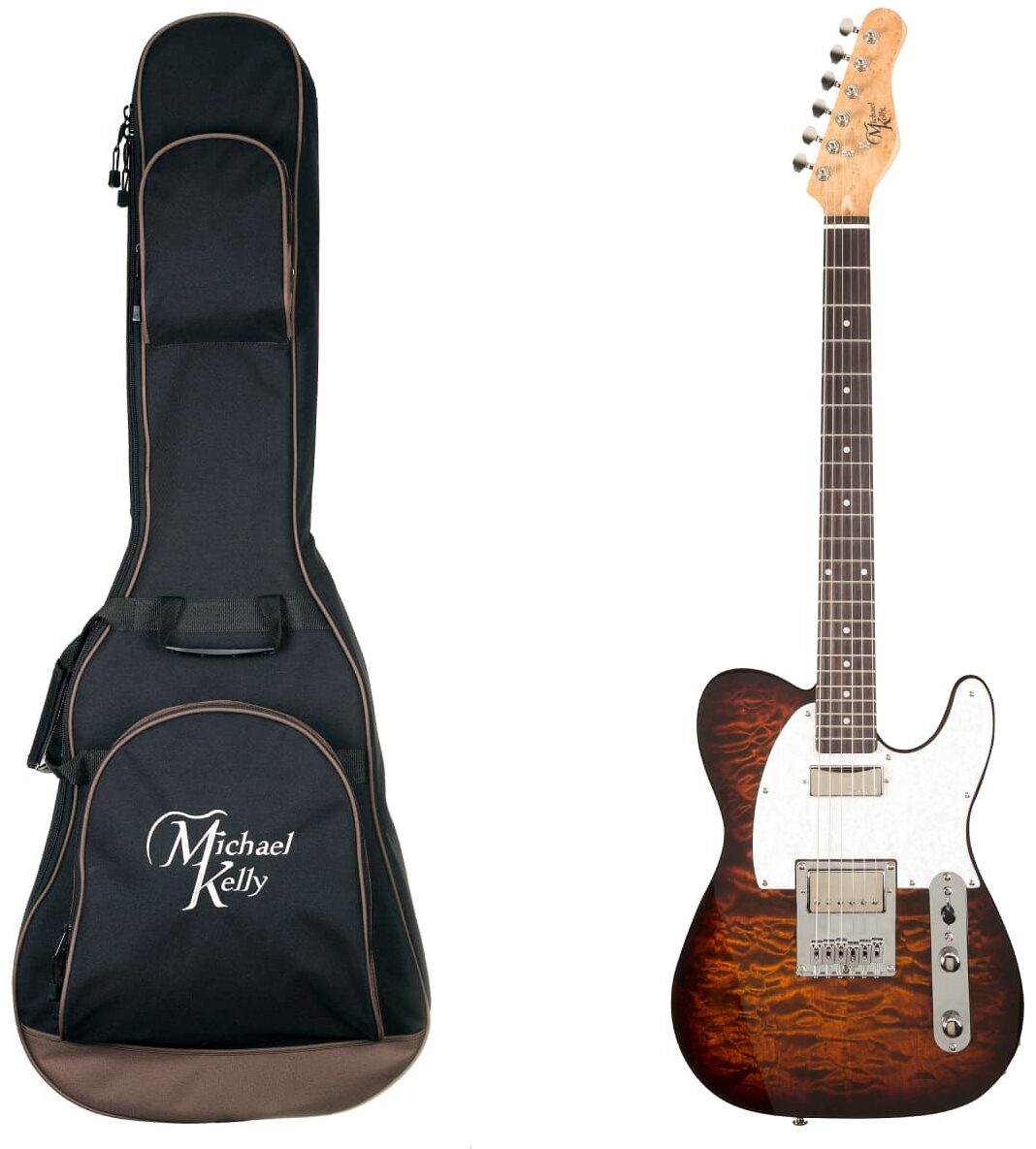 Michael Kelly Enlightened '55 Electric Guitar, Pau Ferro Fingerboard, Dark Tiger's Eye, with Gig Bag, Main