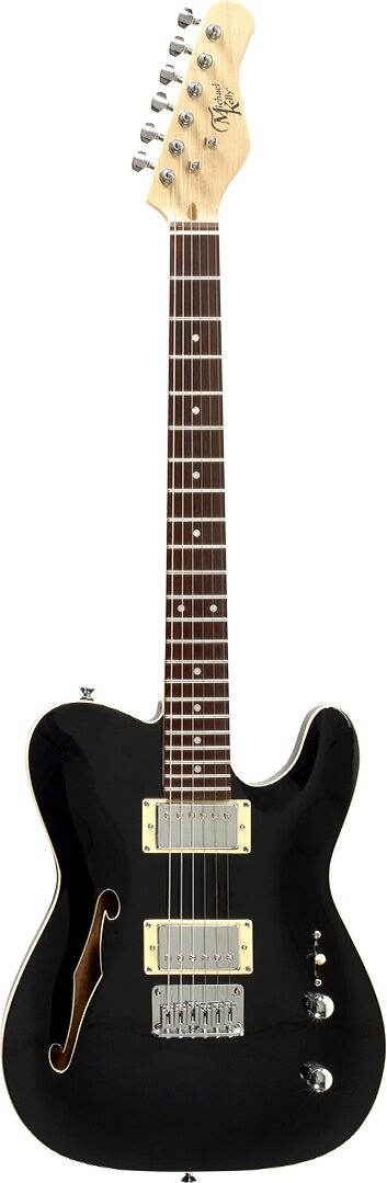Michael Kelly 58 Thinline Electric Guitar, Gloss Black, Action Position Back
