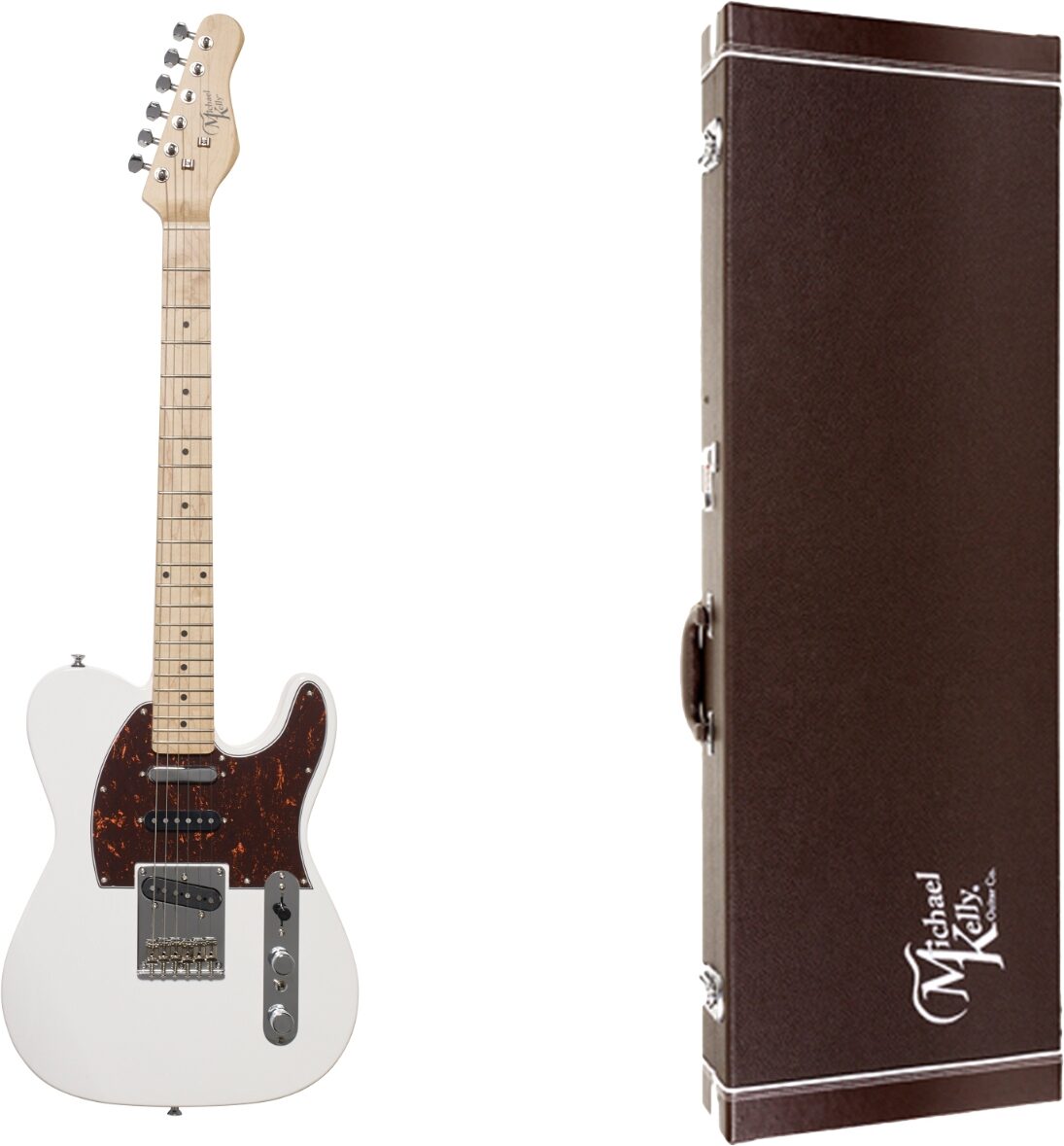 Michael Kelly Triple '50s Electric Guitar, Ebony Fingerboard, Gloss White, with Case, Main