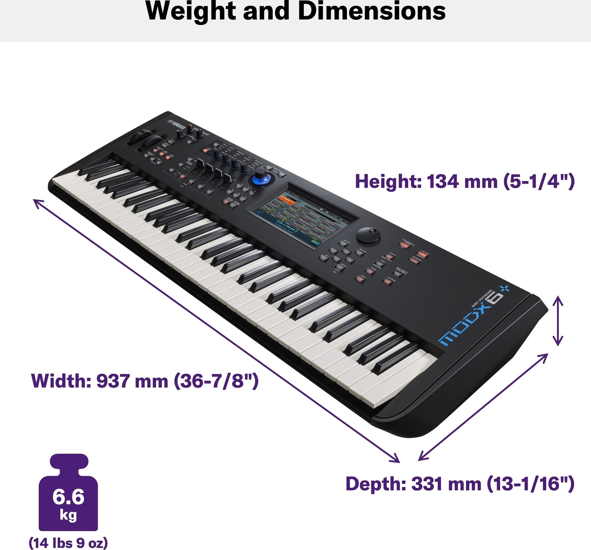 Yamaha MODX6 Plus Keyboard Synthesizer, 61-Key
