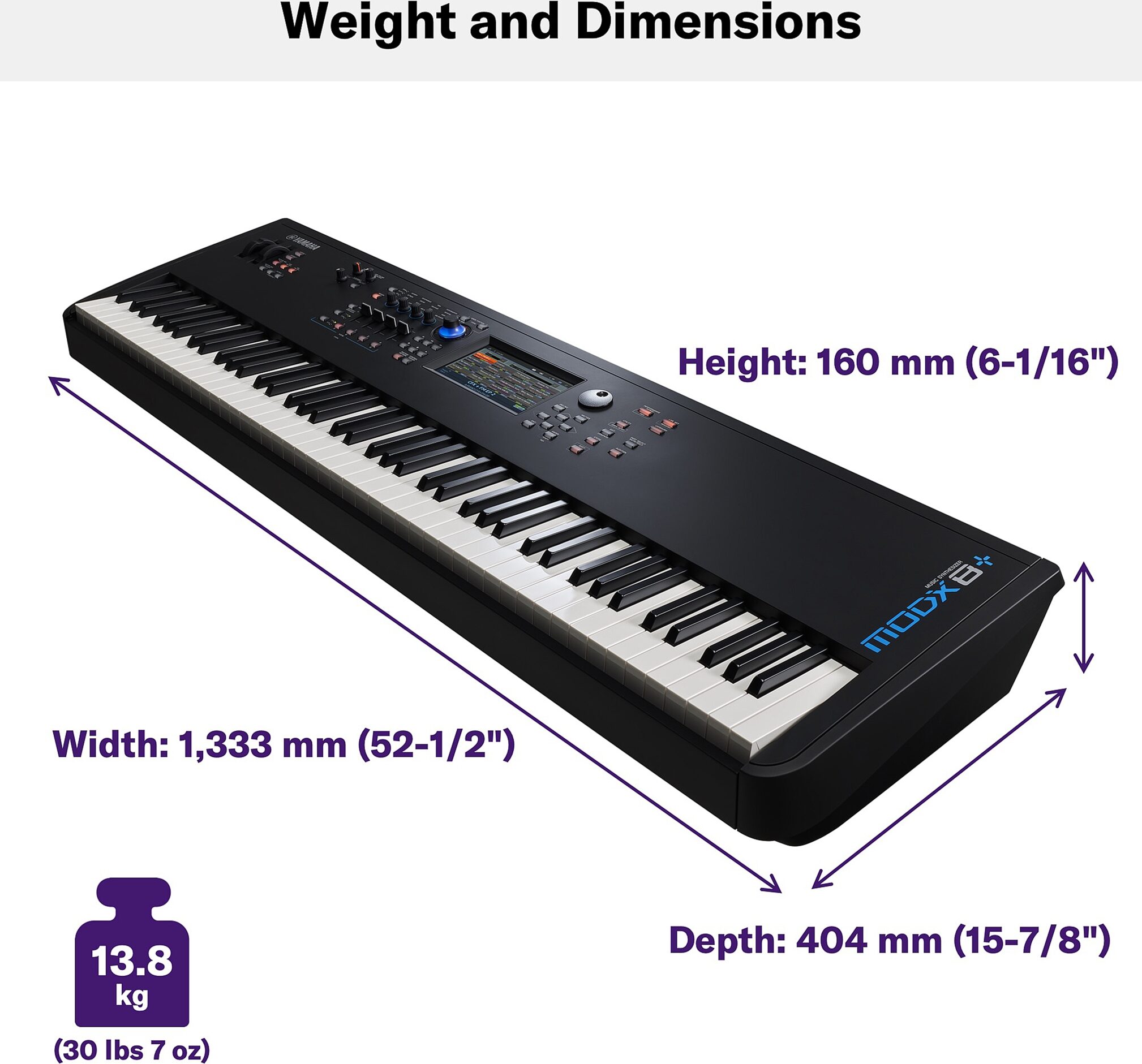 Yamaha MODX8 Plus Keyboard Synthesizer, 88-Key