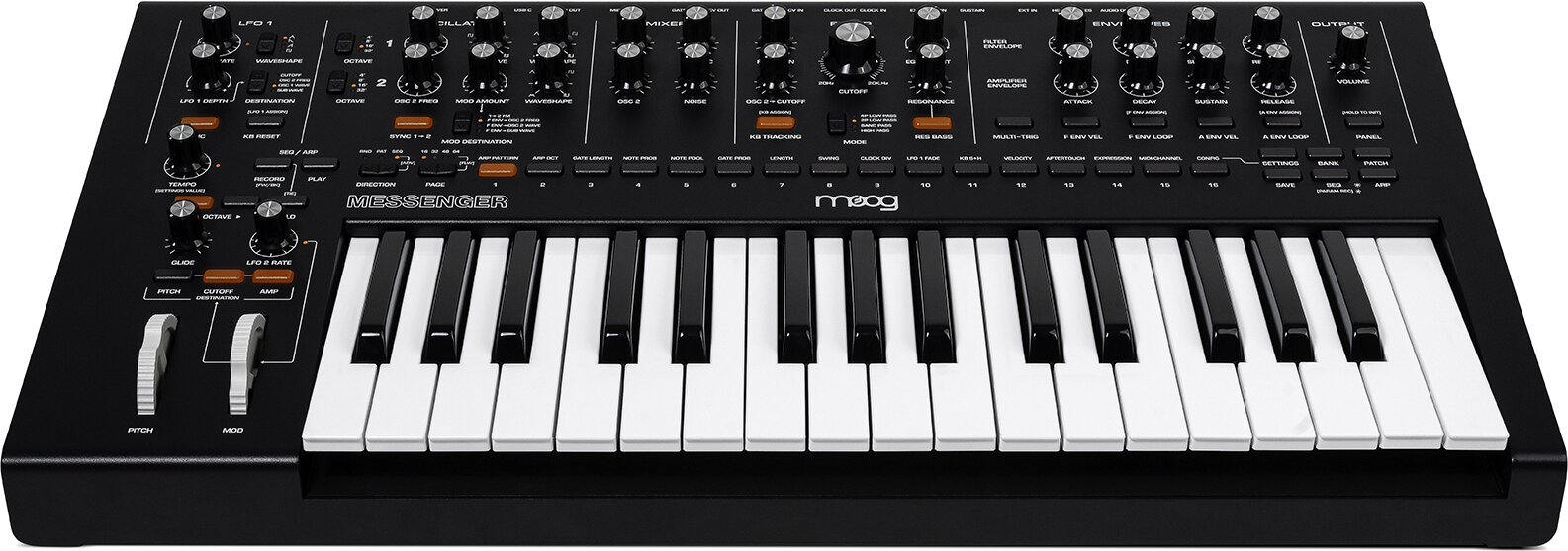 Moog Messenger Monophonic Analog Synthesizer, 32-Key, New, Action Position Back