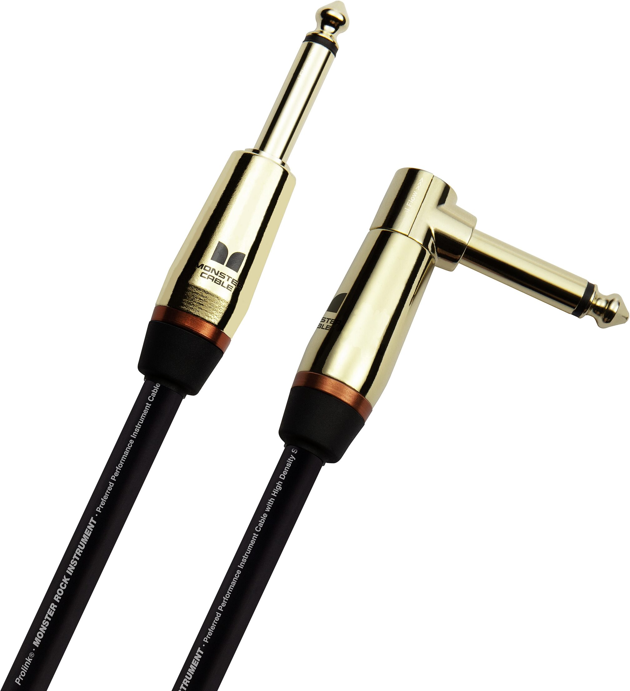 Monster Cable Prolink Rock Instrument Cable, Right-Angle to Straight, Detail Front