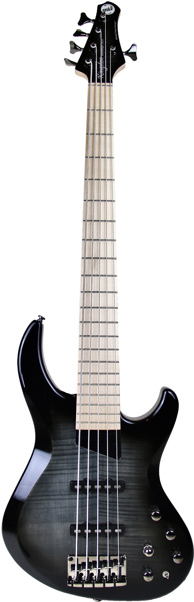 MTD Kingston Saratoga Deluxe 5 Electric Bass, 5-String (with Maple Fingerboard), Transparent Black Burst, Action Position Back