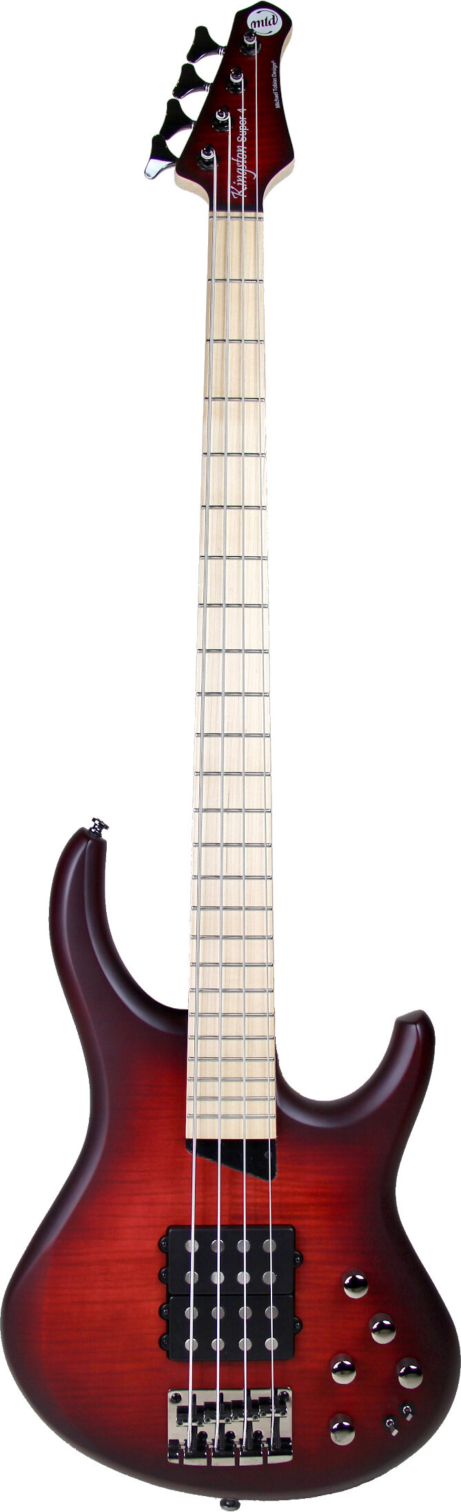 MTD Kingston Super 4-String Electric Bass, Dr. Browns Burst, Action Position Back