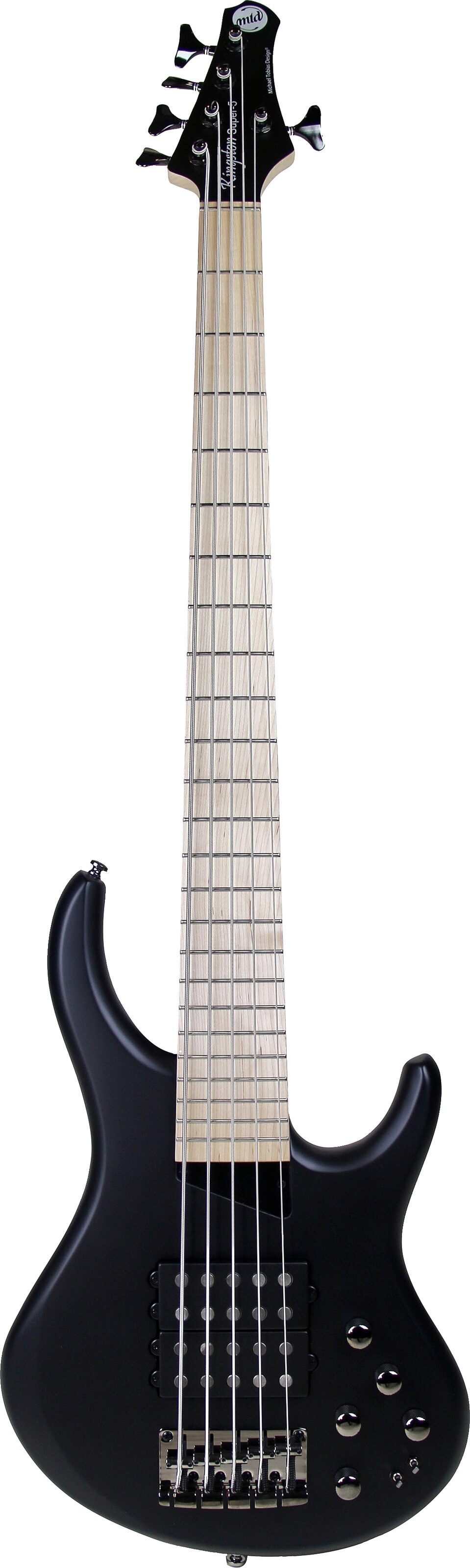 MTD Kingston Super 5 Bass Electric Bass, 5-String (with Maple Fingerboard), Black, Action Position Back