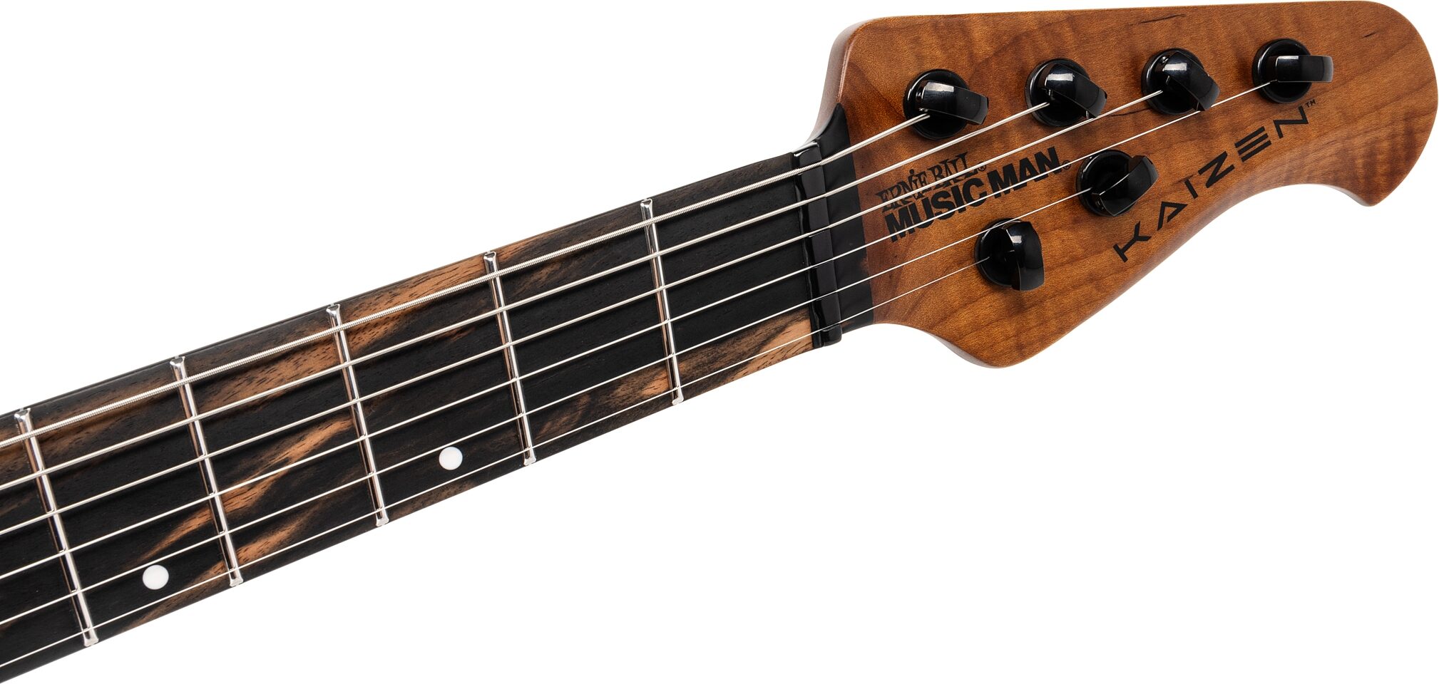 Ernie Ball Music Man Kaizen 6 Electric Guitar (with Case), Black Limba, Action Position Back