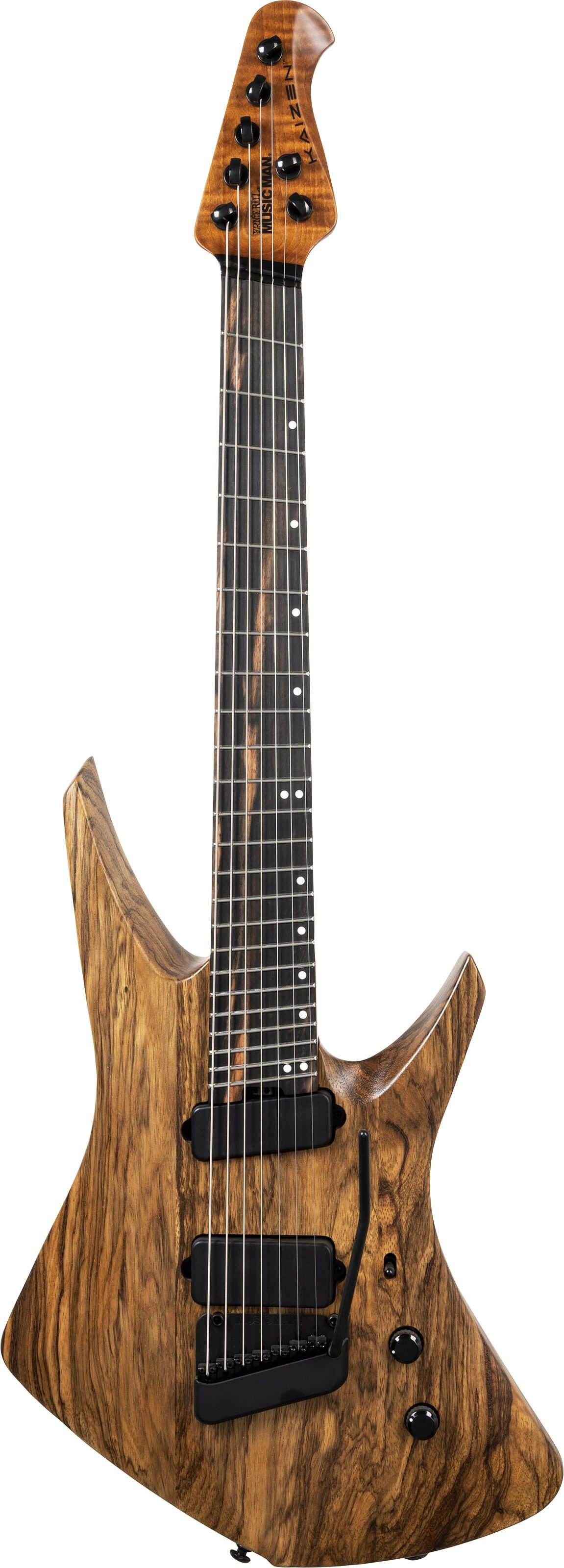 Ernie Ball Music Man Kaizen 7 Electric Guitar (with Case), Black Limba, Action Position Back