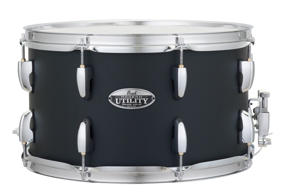 Pearl Modern Utility Maple Snare Drum, Satin Black, 14x8 Inch, Black