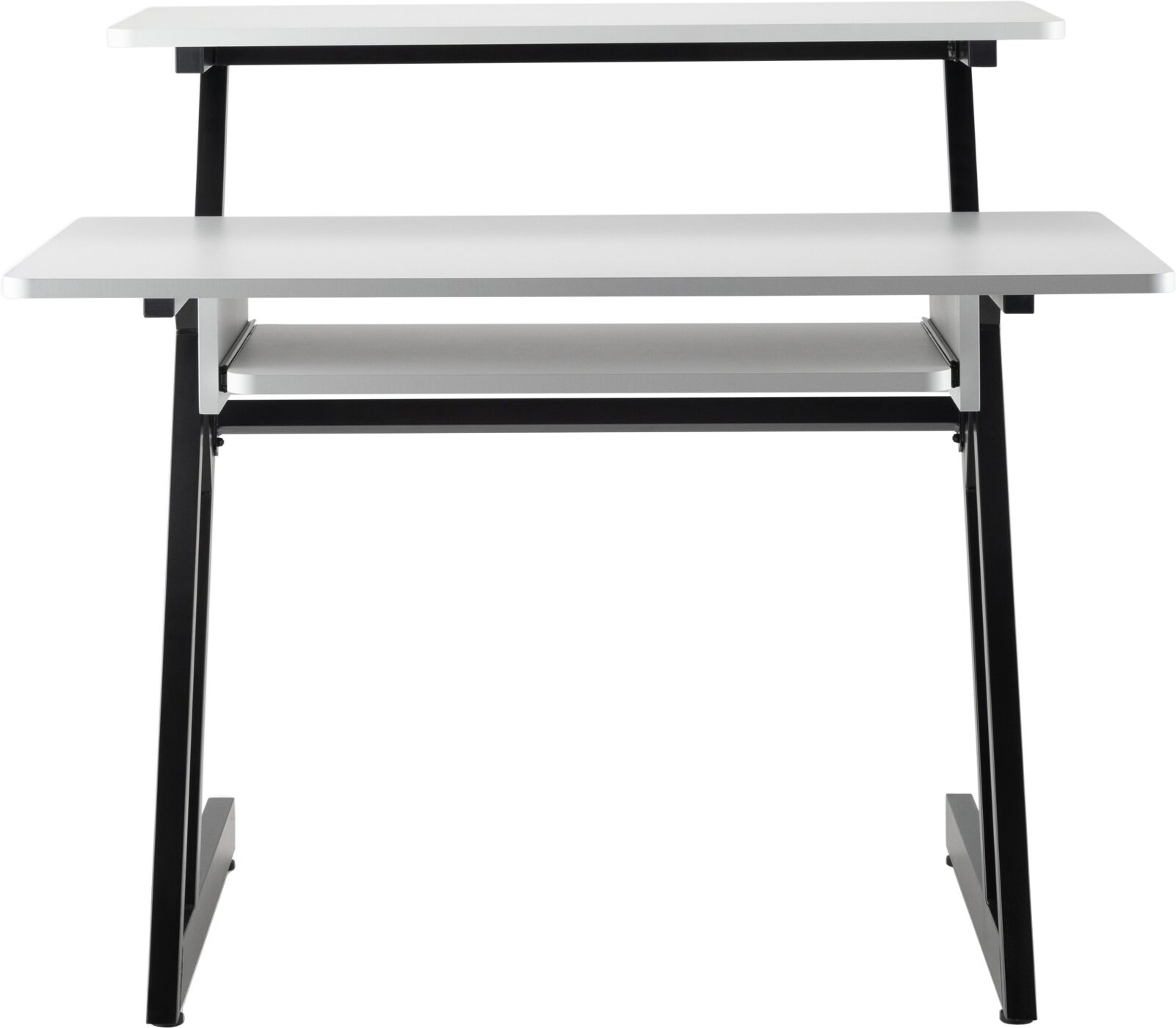 On-Stage WS7500 Wood Workstation, White, Action Position Back