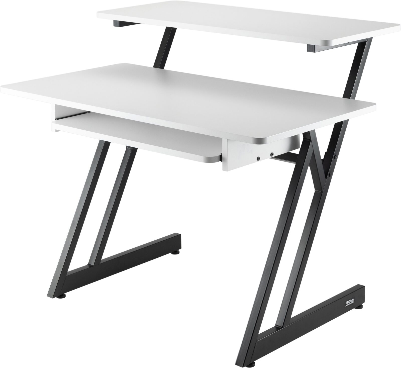 On-Stage WS7500 Wood Workstation, White, Action Position Back
