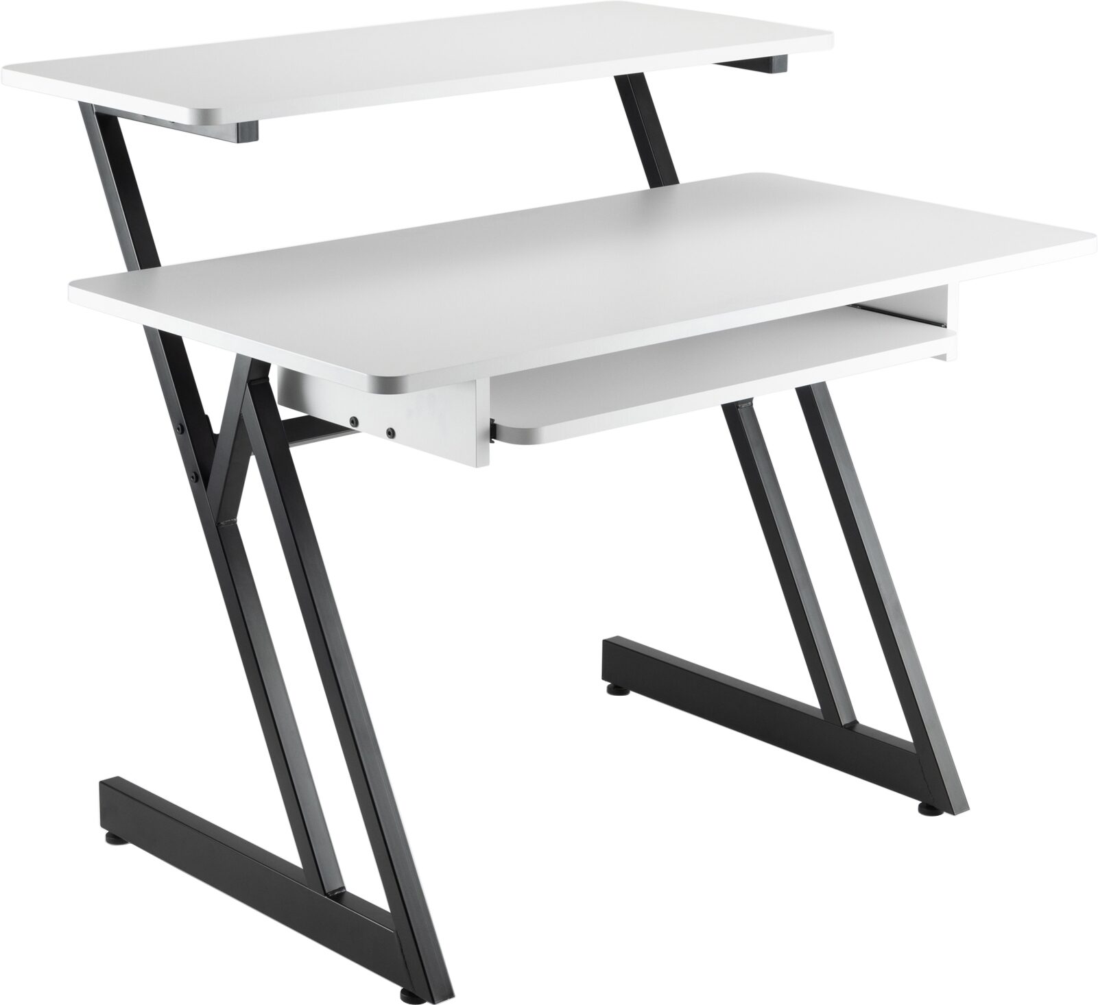 On-Stage WS7500 Wood Workstation, White, Action Position Back