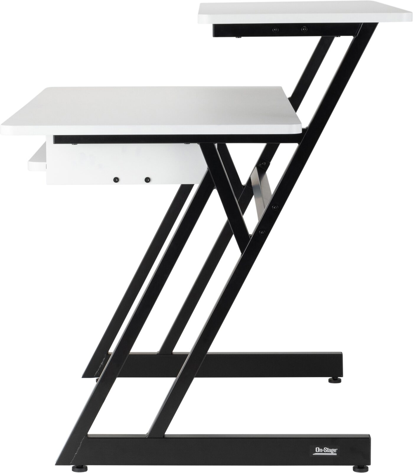 On-Stage WS7500 Wood Workstation, White, Action Position Back