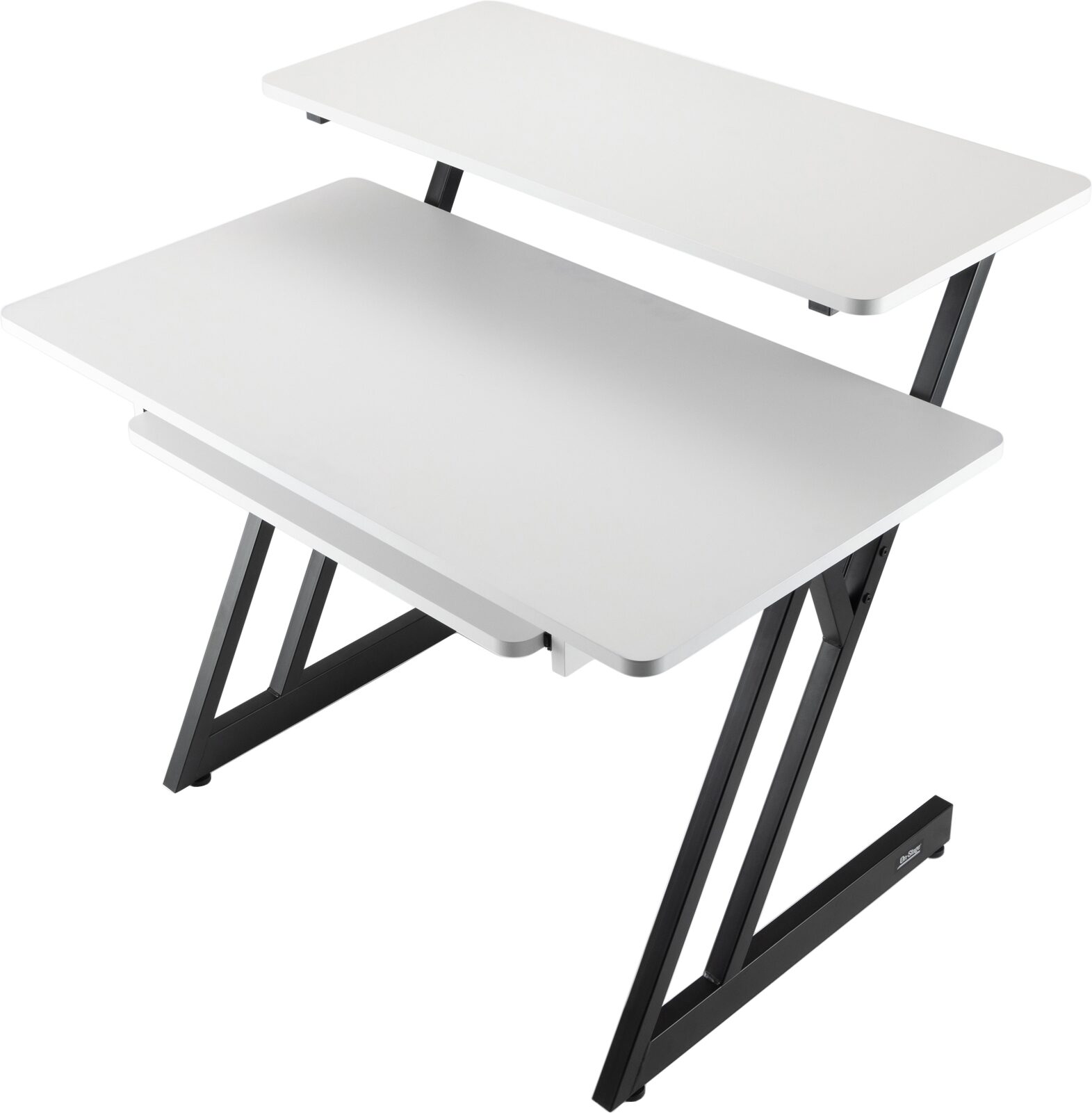 On-Stage WS7500 Wood Workstation, White, Action Position Back