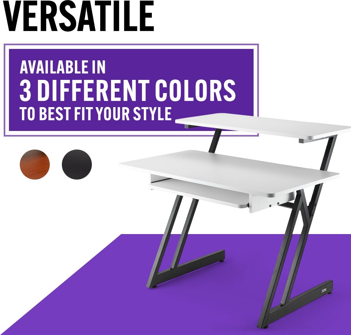 On-Stage WS7500 Wood Workstation, White, Action Position Back