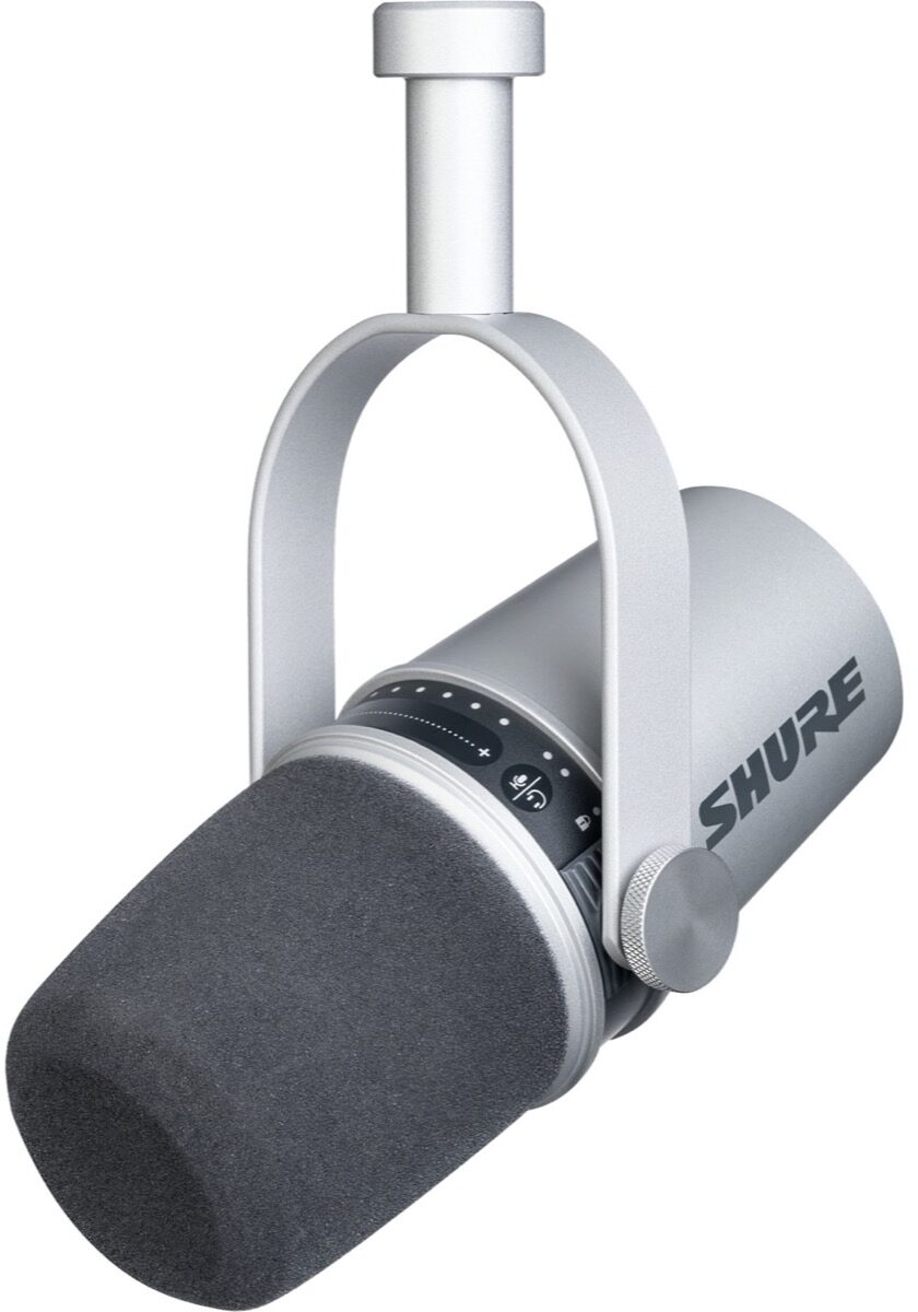 Shure MOTIV MV7 Dynamic Cardioid USB and XLR Podcast Microphone, Silver, MV7-S, Alt