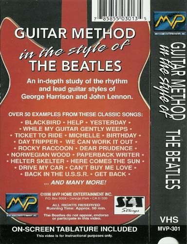Guitar Method in the Style of the Beatles Video, Back Cover