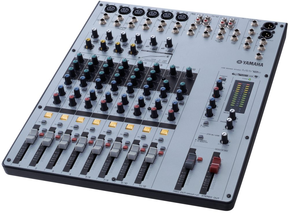 Yamaha MW12C 12-Channel USB Mixer with Compression, Angle Shot