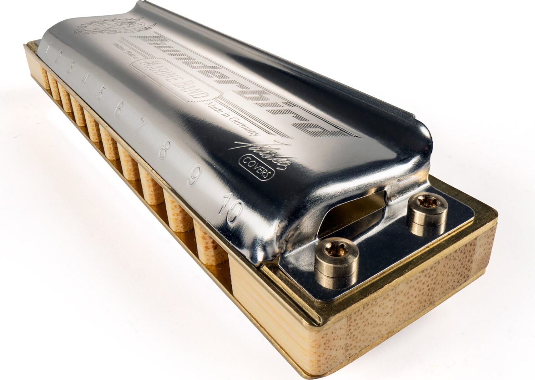 Hohner Marine Band Thunderbird Harmonica, Key of A Major Low, Action Position Back