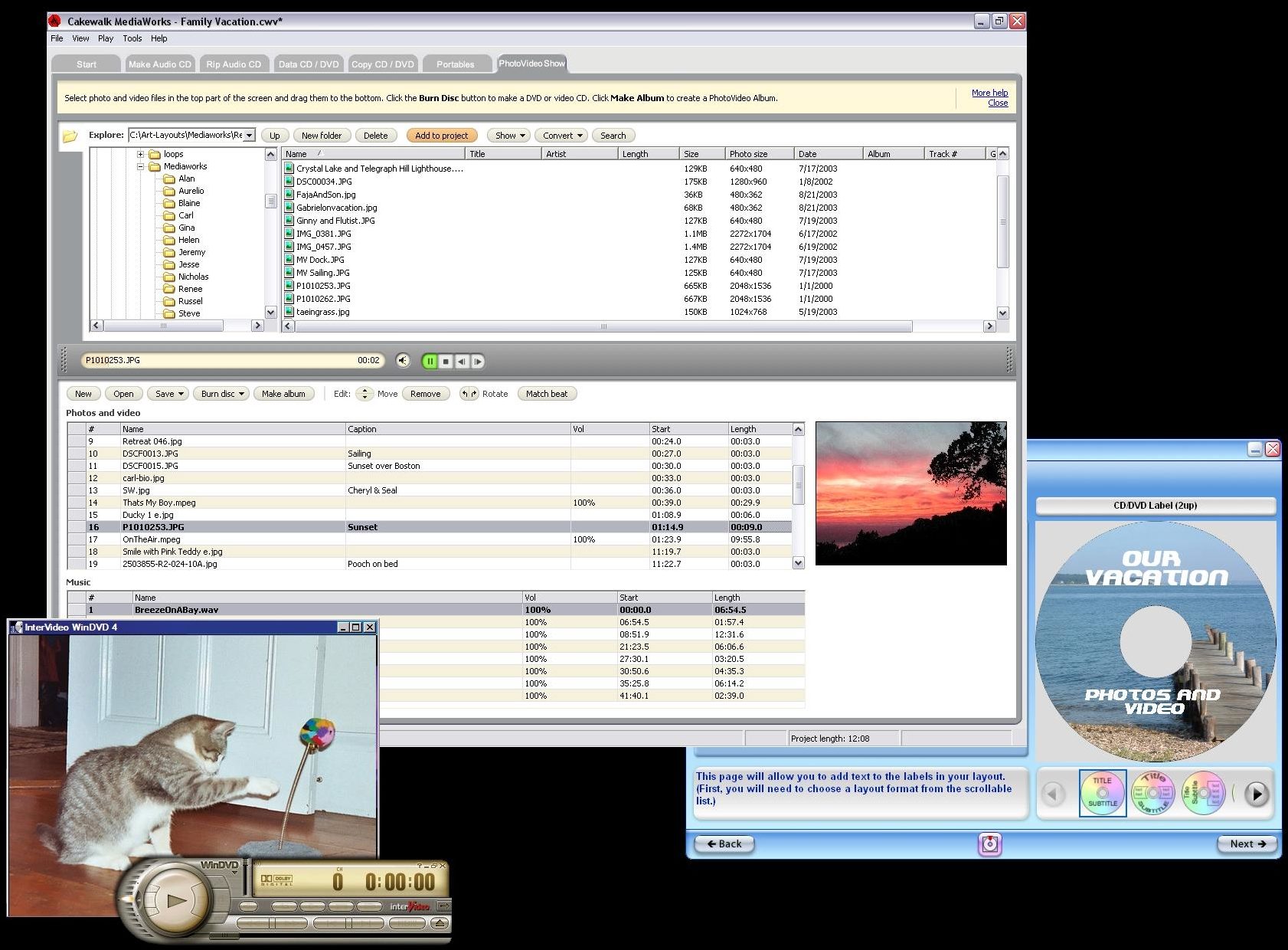 Cakewalk MediaWorks Audio/Video Softare (Windows), Collage