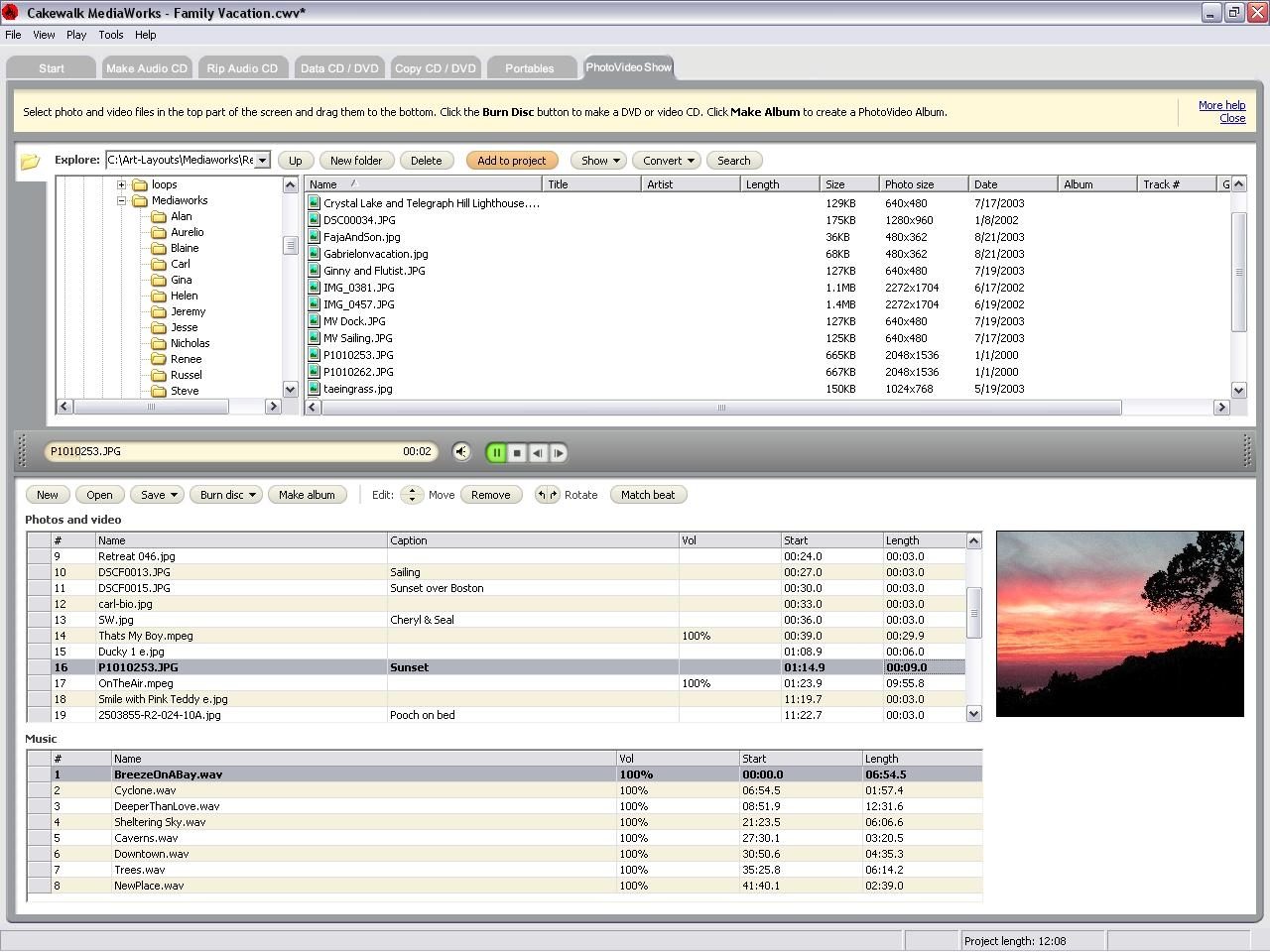 Cakewalk MediaWorks Audio/Video Softare (Windows), Full Screen