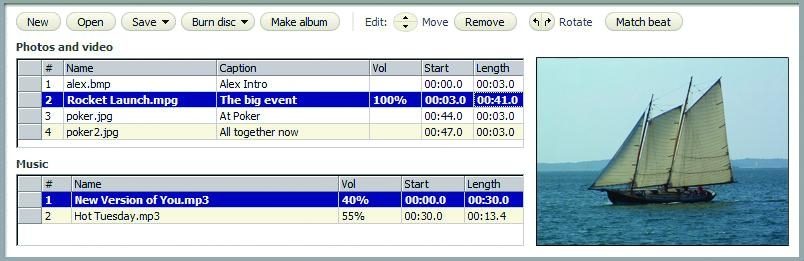 Cakewalk MediaWorks Audio/Video Softare (Windows), Photo Video Show
