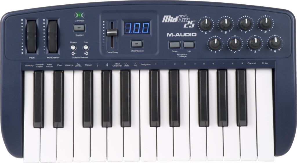 M-Audio MidAir 25 25-Key Wireless USB MIDI Controller, Top