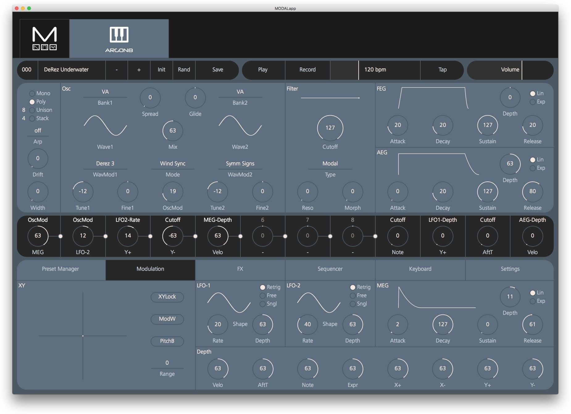 Modal Argon8 Synthesizer, 37-Key, Warehouse Resealed, Screenshot Front