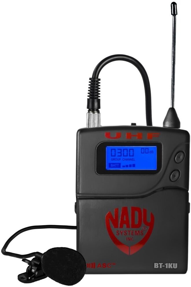 Nady 4W-1KU HM-10 Quad 1000-Channel UHF Wireless Headset Microphone System, Action Position Back