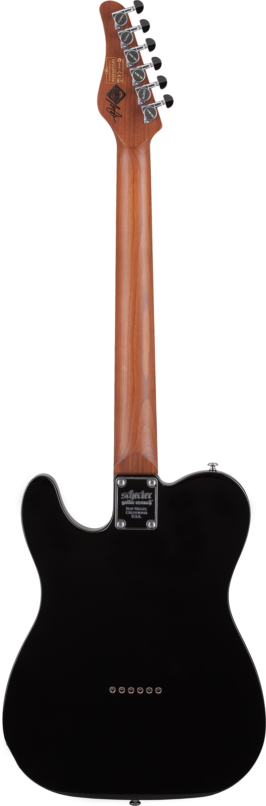 Schecter Diamond Series Nick Johnston PT Electric Guitar, Atomic Ink, Action Position Back