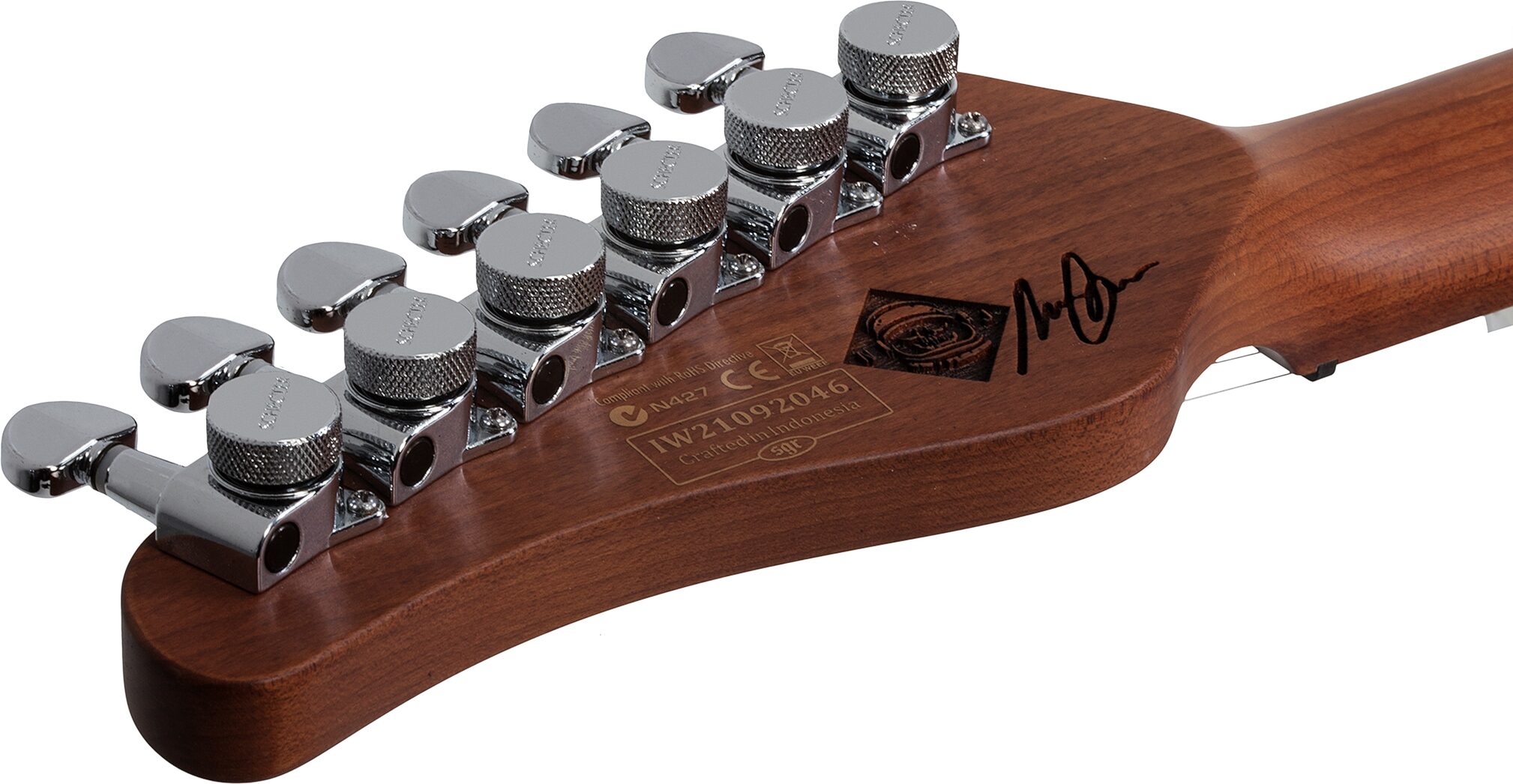 Schecter Diamond Series Nick Johnston PT Electric Guitar, Atomic Ink, Action Position Back