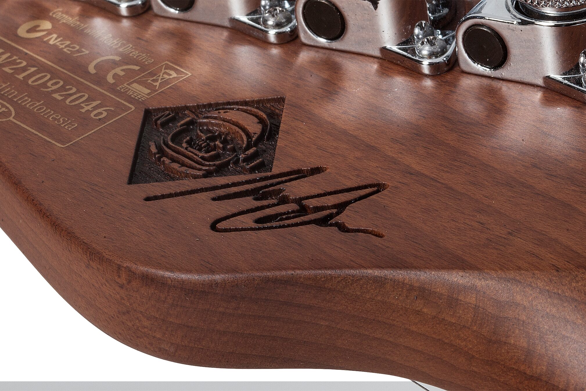 Schecter Diamond Series Nick Johnston PT Electric Guitar, Atomic Ink, Action Position Back
