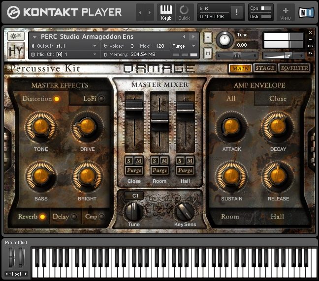 Native Instruments Damage Virtual Instrument Software, Screenshot Kits
