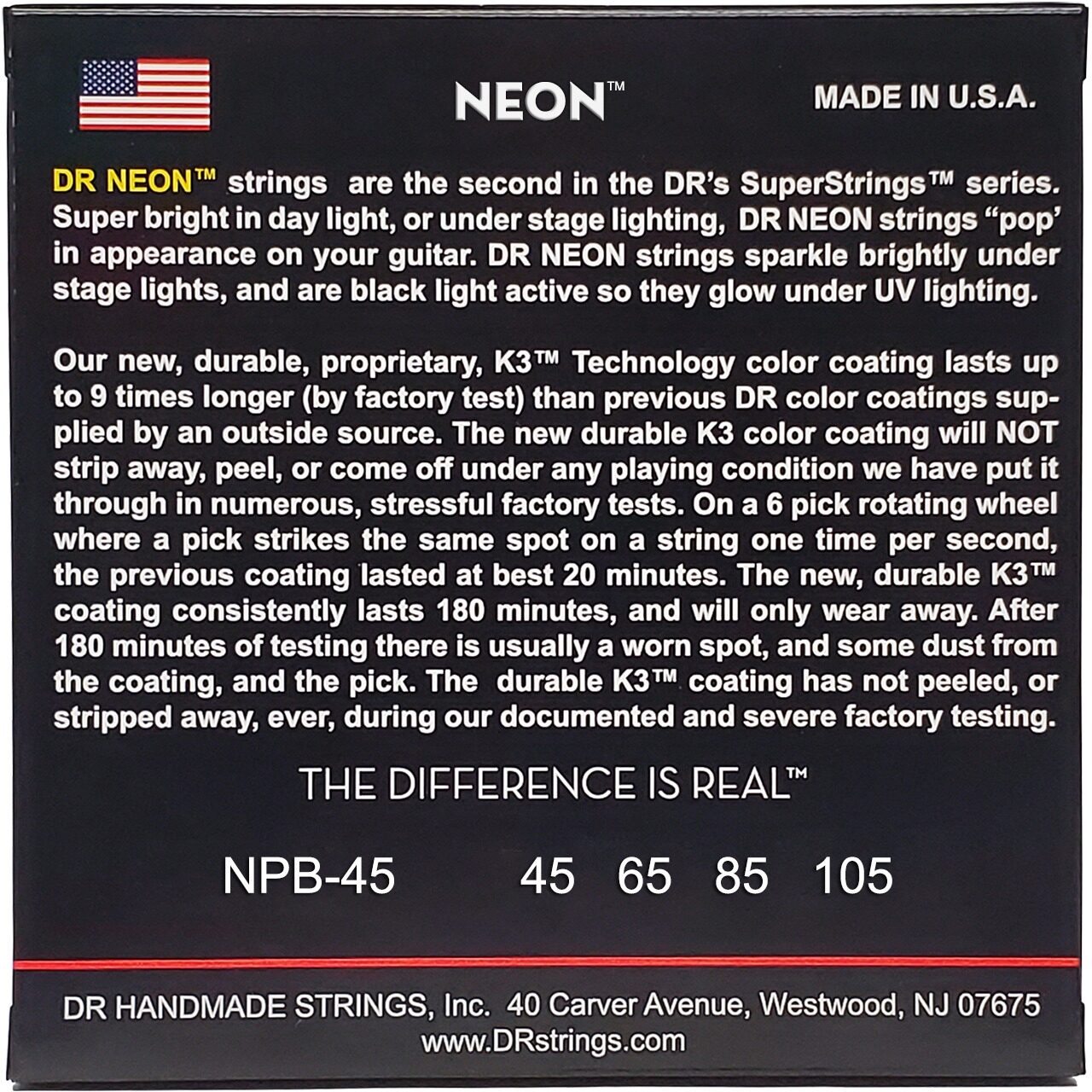 DR Strings Hi-Def Neon Colored Electric Bass Strings, Pink, 45-105, NPB-45, view