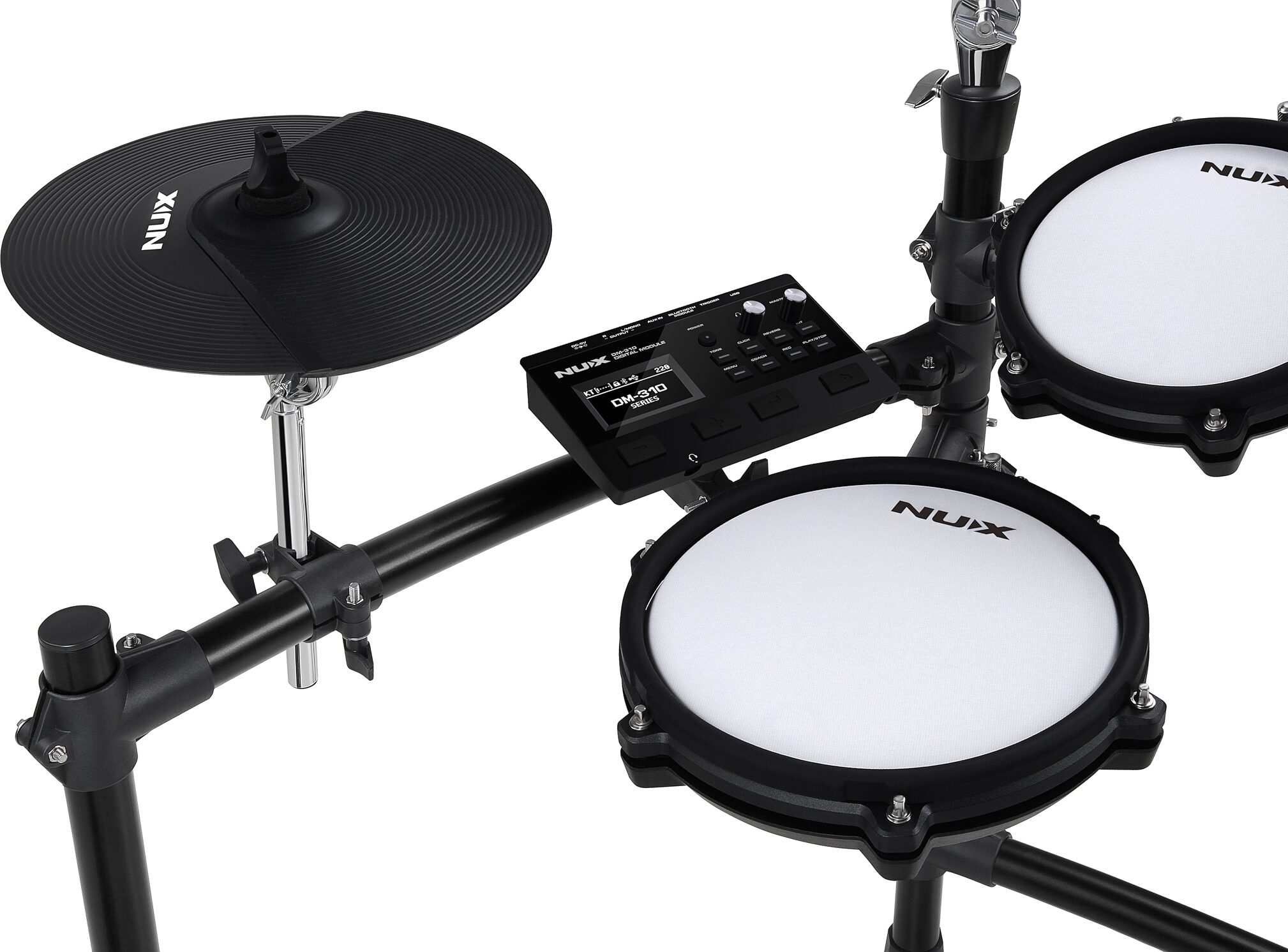 NU-X DM-310 All-Mesh Head Electronic Drum Kit, Action Position Back