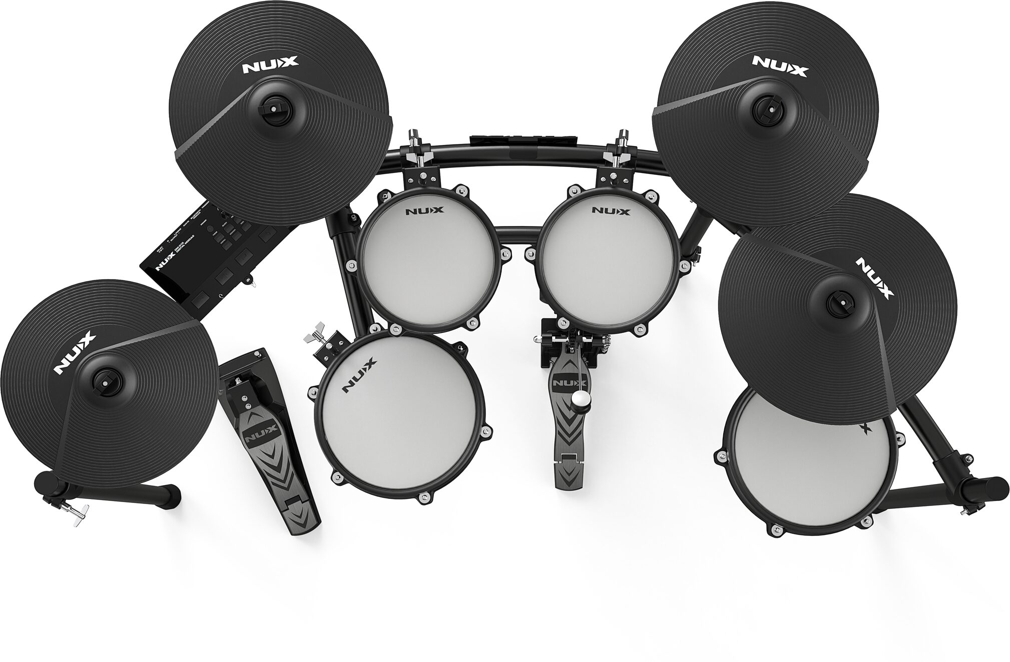 NU-X DM-310 All-Mesh Head Electronic Drum Kit, Action Position Back