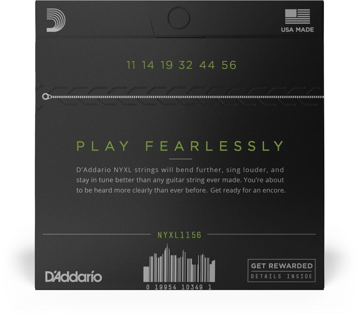D'Addario NYXL Nickel Wound Electric Guitar Strings, NYXL1156, Medium/Extra Heavy, view