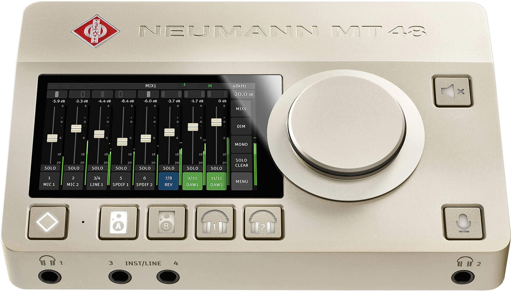 Neumann MT 48 U 4x8 USB-C and Dante Audio Interface, New, Action Position Back