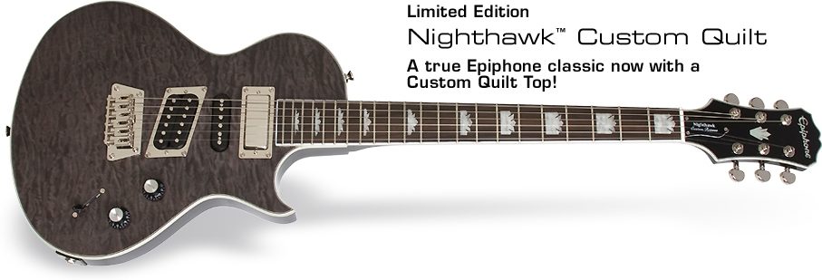 Epiphone Nighthawk Custom Quilt Top Electric Guitar, Action Position Back
