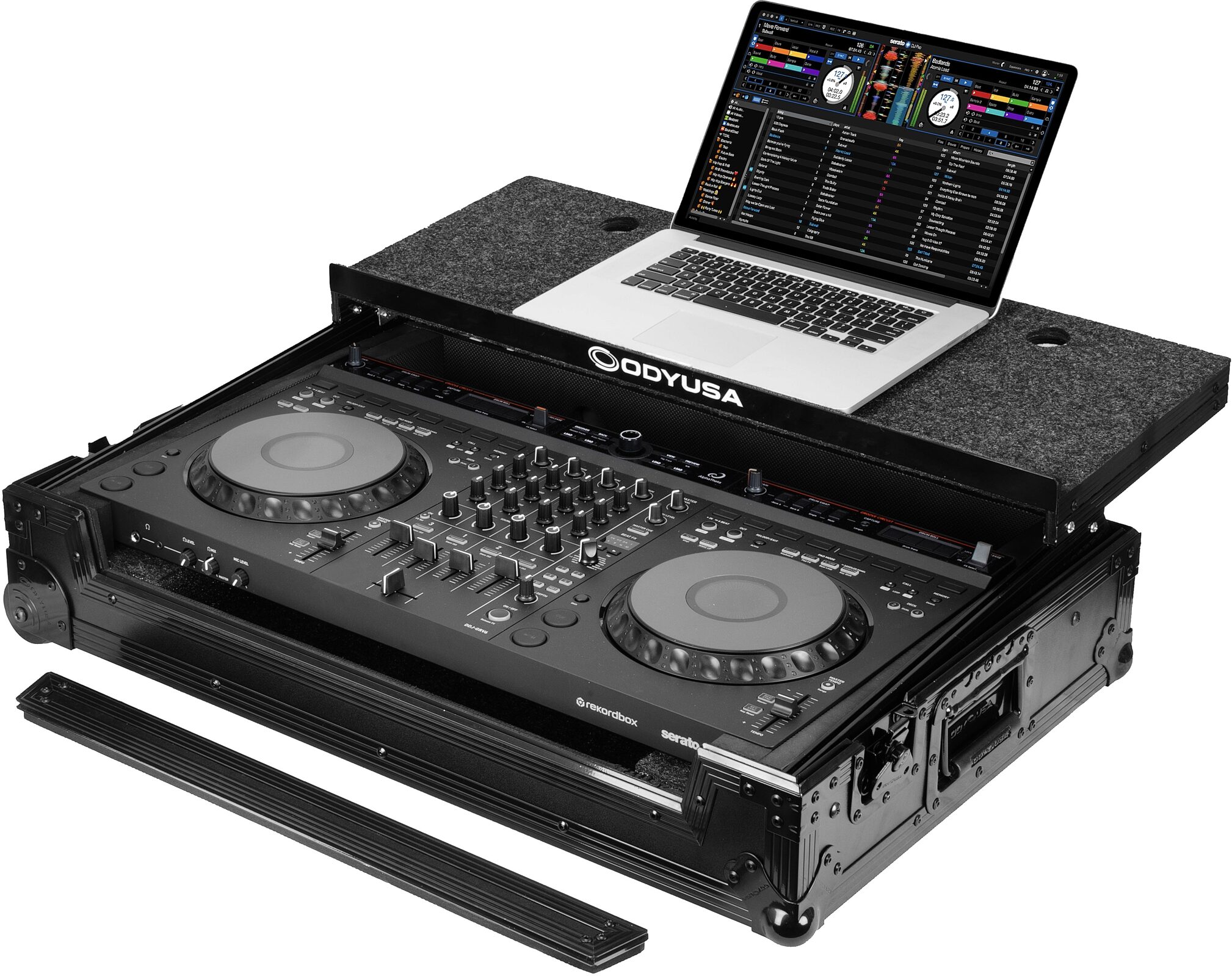 Odyssey Black Label Flight Case for DDJ-GRV6, Action Position Back