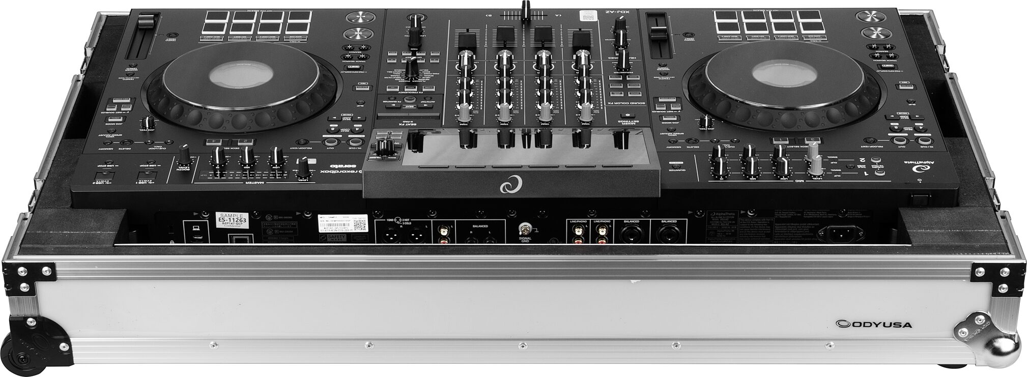 Odyssey 1U LED Flight Effects Case for XDJ-AZ, Standard Black/Silver, Action Position Back
