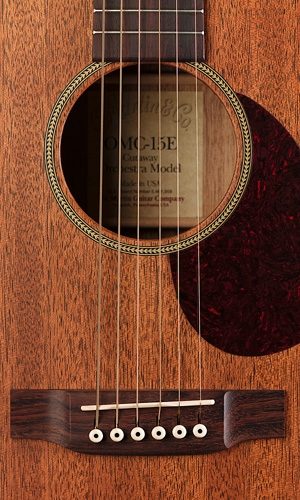 Martin OMC15E Acoustic-Electric Guitar (with Case), Bridge