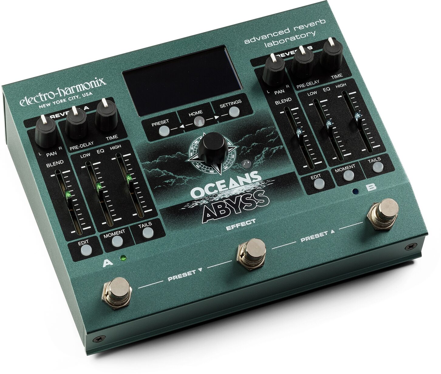 Electro-Harmonix Oceans Abyss Advanced Reverb Lab Pedal, New, Action Position Back