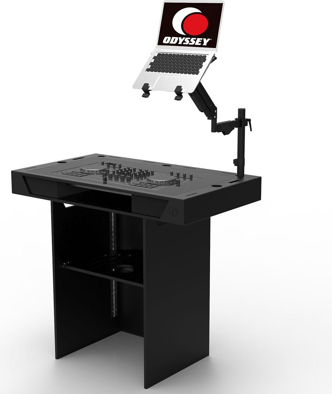 Odyssey DJ Mobile Podium, Black, 40 inch, Action Position Back