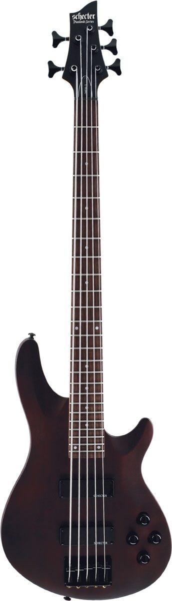 Schecter Omen-5 5-String Electric Bass, Walnut Satin