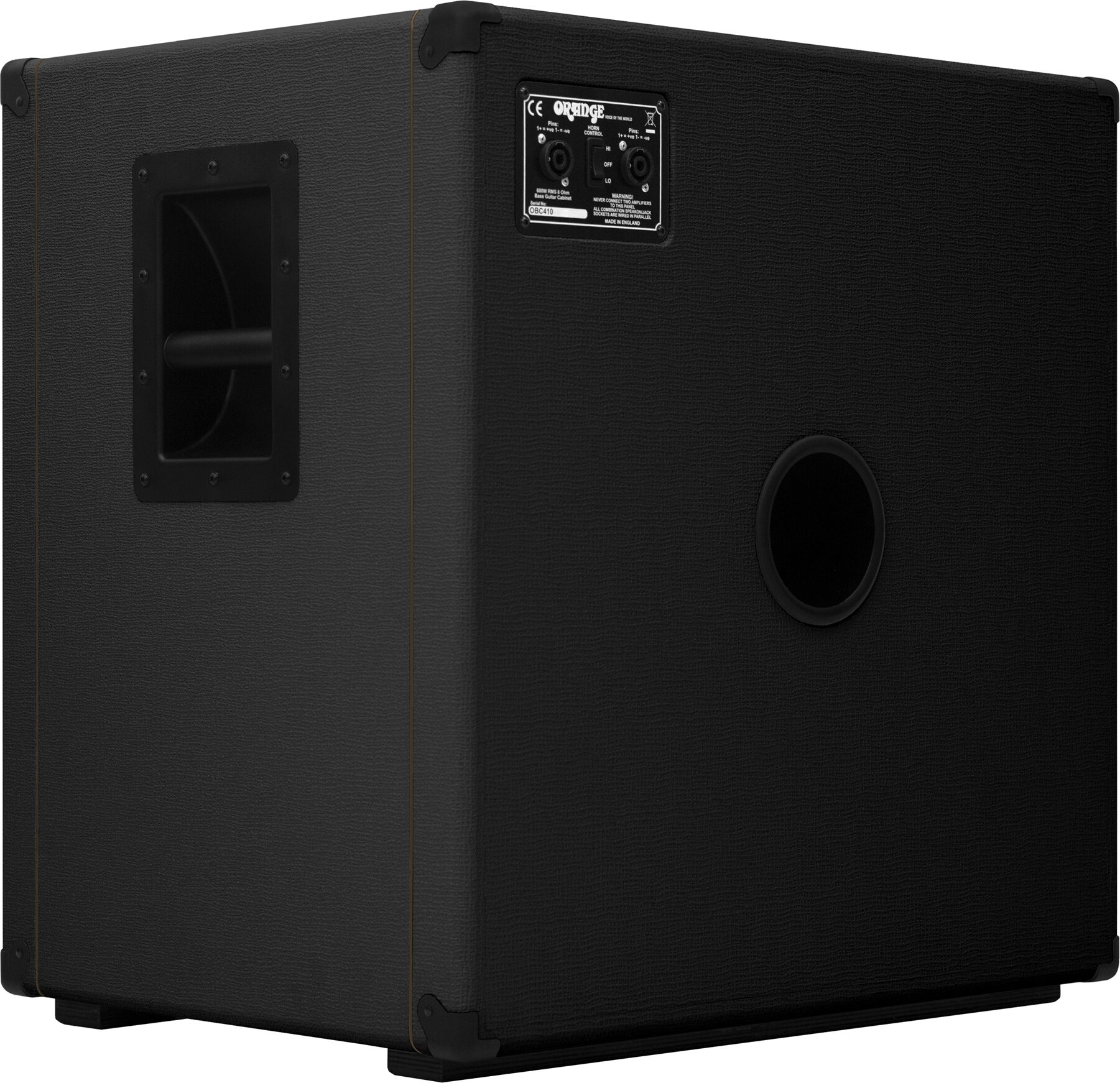 Orange OBC410 Bass Speaker Cabinet (600 Watts, 4x10"), Black, 8 Ohm, Action Position Back